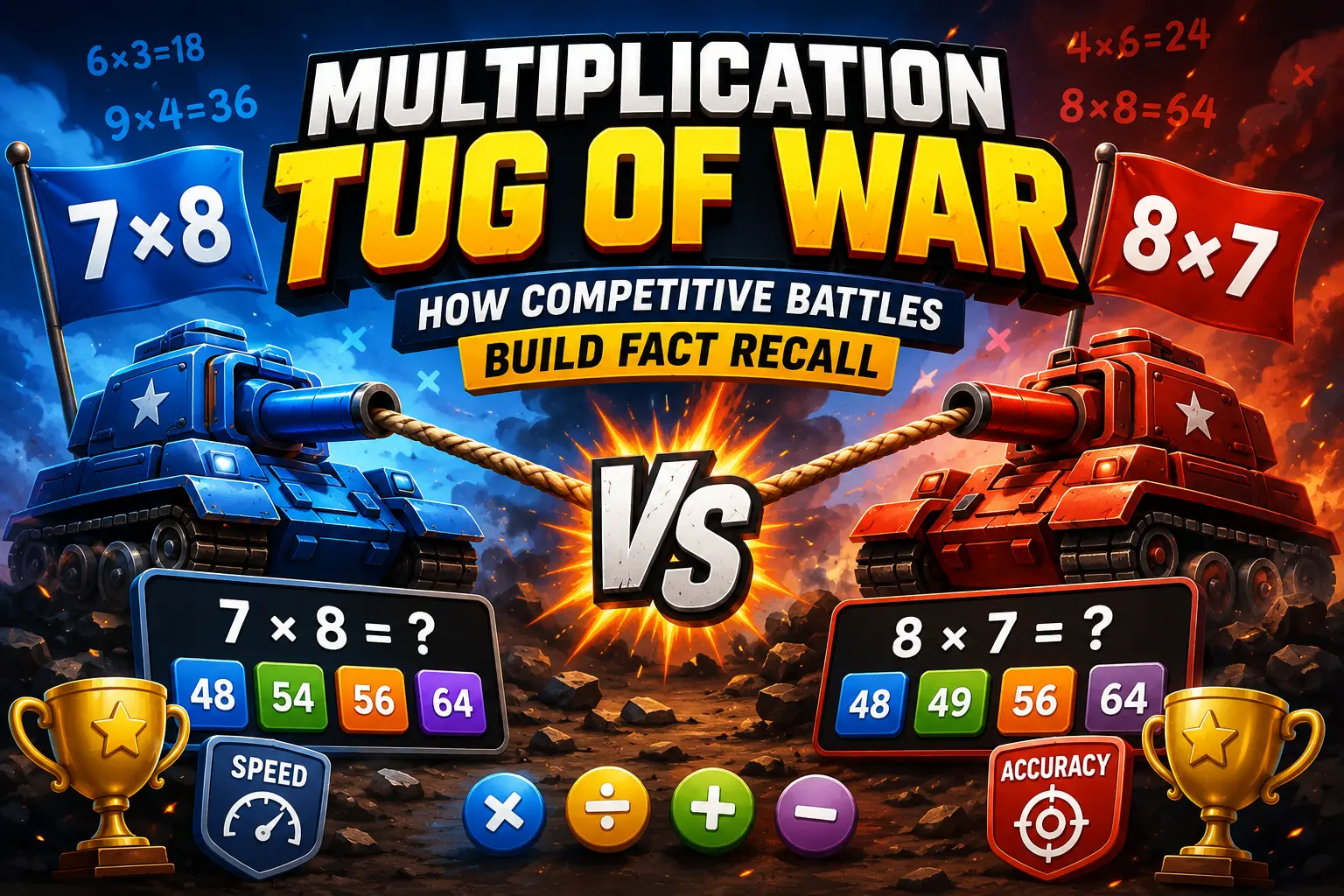 Multiplication Tug of War: How 2-Player Battles Build Rapid Fact Recall